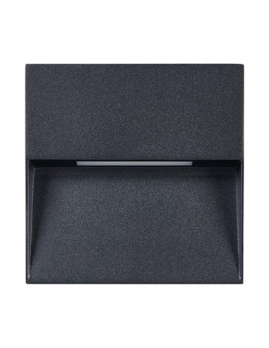 Aplique de pared LED cuadrado MARUGGIO, negro, 4,8W 520Lm, 3000K/4000K/5000K/6500K, IP65
