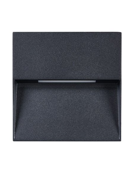 Aplique de pared LED cuadrado MARUGGIO, negro, 4,8W 520Lm, 3000K/4000K/5000K/6500K, IP65