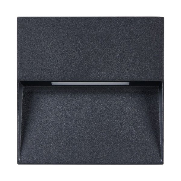 Aplique de pared LED cuadrado MARUGGIO, negro, 4,8W 520Lm, 3000K/4000K/5000K/6500K, IP65