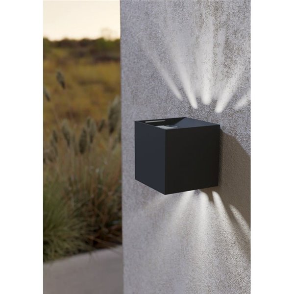 Applique d'extérieur LED CALPINO 2, anthracite, double faisceau éventail 2x3,3W 680Lm 3000K, IP54