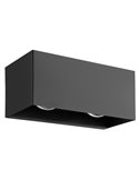 Aplique LED para exterior LESMO, negro con proyección decorativa doble tipo cruz, 4x2,8W 1560Lm 3000K, IP44