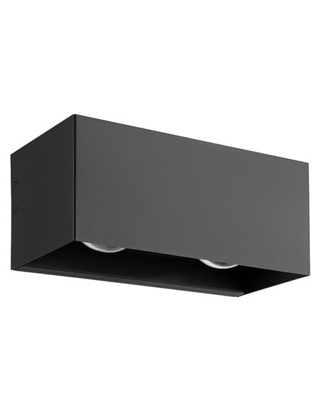 Aplique LED para exterior LESMO, negro con proyección decorativa doble tipo cruz, 4x2,8W 1560Lm 3000K, IP44