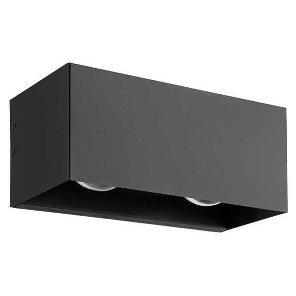 Aplique LED para exterior LESMO, negro con proyección decorativa doble tipo cruz, 4x2,8W 1560Lm 3000K, IP44