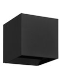Aplique de pared LED negro CALPINO 3, en forma de cubo 2x2,8W 840Lm 3000K, IP54