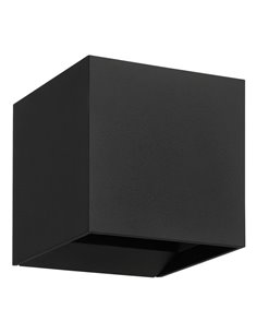 Aplique de pared LED negro CALPINO 3, en forma de cubo 2x2,8W 840Lm 3000K, IP54
