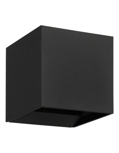 Aplique de pared LED negro CALPINO 3, en forma de cubo 2x2,8W 840Lm 3000K, IP54