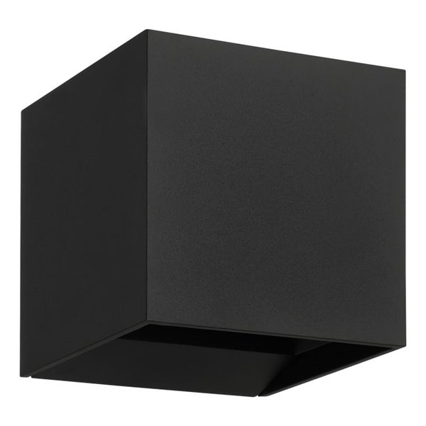 Aplique de pared LED negro CALPINO 3, en forma de cubo 2x2,8W 840Lm 3000K, IP54