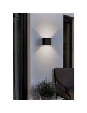 Aplique de pared LED negro CALPINO 3, en forma de cubo 2x2,8W 840Lm 3000K, IP54