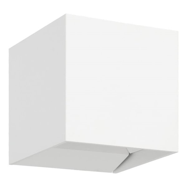Applique murale LED blanche CALPINO 3, forme cubique 2x2,8W 840Lm 3000K, IP54