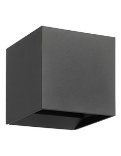 Aplique de pared LED antracita CALPINO 3, en forma de cubo 2x2,8W 840Lm 3000K, IP54