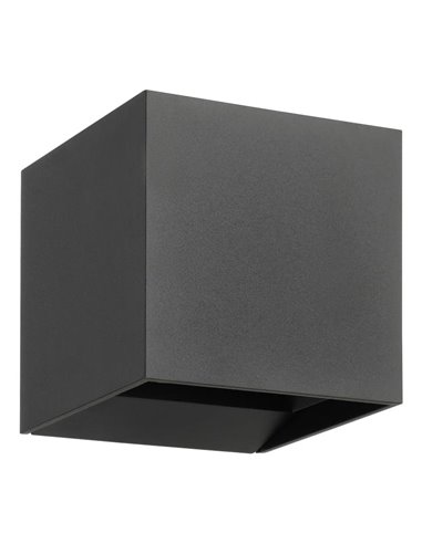 Aplique de pared LED antracita CALPINO 3, en forma de cubo 2x2,8W 840Lm 3000K, IP54