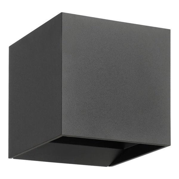 Aplique de pared LED antracita CALPINO 3, en forma de cubo 2x2,8W 840Lm 3000K, IP54