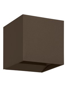 Aplique de pared LED café óxido CALPINO 3, en forma de cubo 2x2,8W 840Lm 3000K, IP54