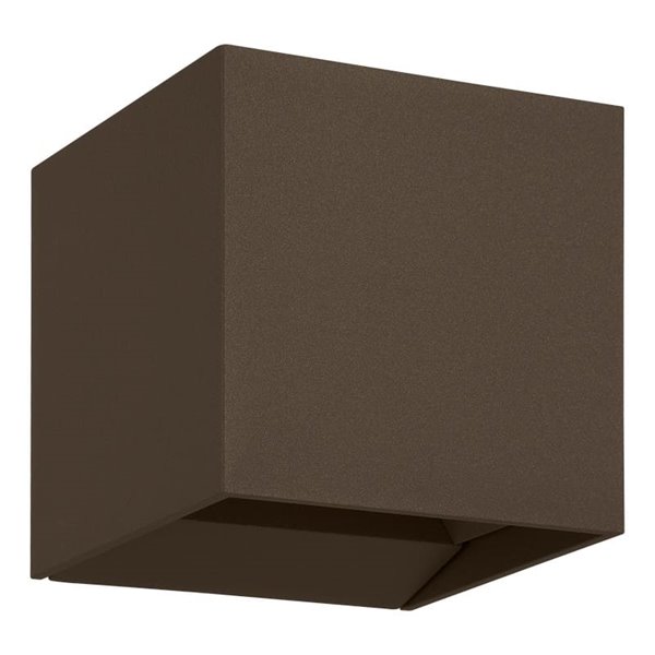Aplique de pared LED café óxido CALPINO 3, en forma de cubo 2x2,8W 840Lm 3000K, IP54
