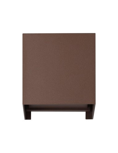 Aplique de pared LED café óxido CALPINO 3, en forma de cubo 2x2,8W 840Lm 3000K, IP54