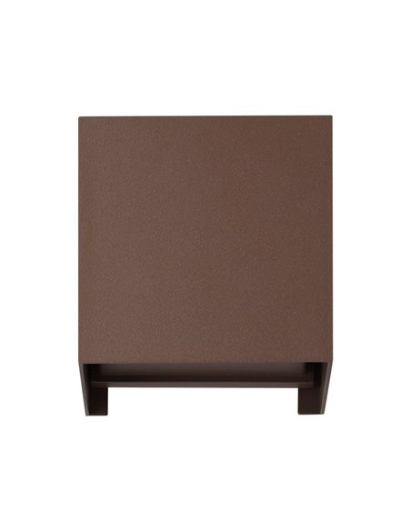 Aplique de pared LED café óxido CALPINO 3, en forma de cubo 2x2,8W 840Lm 3000K, IP54
