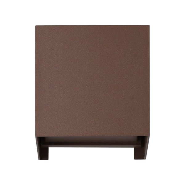 Aplique de pared LED café óxido CALPINO 3, en forma de cubo 2x2,8W 840Lm 3000K, IP54