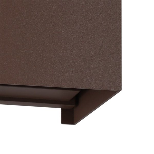 Aplique de pared LED café óxido CALPINO 3, en forma de cubo 2x2,8W 840Lm 3000K, IP54