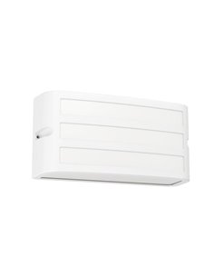 Aplique exterior blanco CAMARDA, rectangular con luz frontal, arriba y abajo, E27, IP54