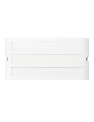 Aplique exterior blanco CAMARDA, rectangular con luz frontal, arriba y abajo, E27, IP54