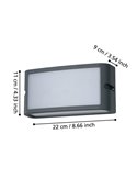 Applique d'extérieur LED anthracite CAMARDA, avec éclairage frontal, supérieur et inférieur, 10,5 W 1200 lm 4000 K, IP54