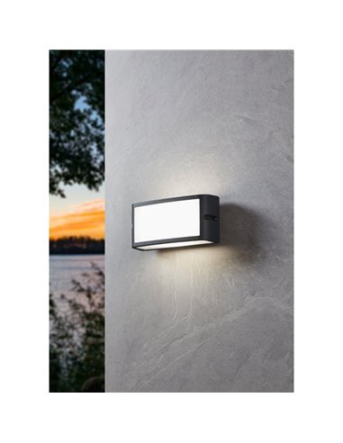 Luminária de parede externa LED CAMARDA antracite, com luz frontal, superior e inferior, 10,5 W 1200 Lm 4000 K, IP54