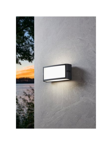 Aplique LED de exterior antracita CAMARDA, con luz frontal, arriba y abajo, 10,5W 1200Lm 4000K,  IP54