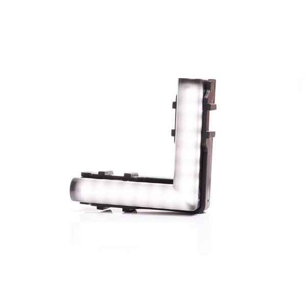 Feu de position avant d'angle à LED blanc W280 NOIR 56X56, câble 40cm, 2W, R148