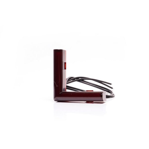 Luz de posición trasera de esquina LED roja, W280 BLACK 56x56, 40cm cable, 3W, R148