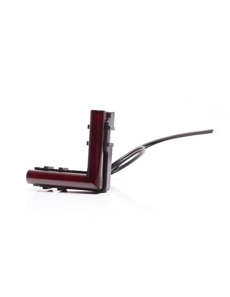 Luz de posición trasera de esquina LED roja, W280 BLACK 56x56, 40cm cable, 3W, R148