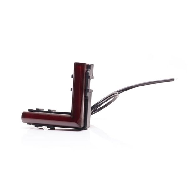 Feu de position arrière d'angle à LED rouge, W280 NOIR 56x56, câble 40 cm, 3 W, R148