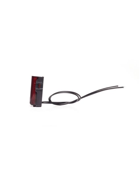 Luz de posición trasera de esquina LED roja, W280 BLACK 56x56, 40cm cable, 3W, R148