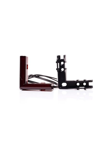 Feu de position arrière d'angle à LED rouge, W280 NOIR 56x56, câble 40 cm, 3 W, R148