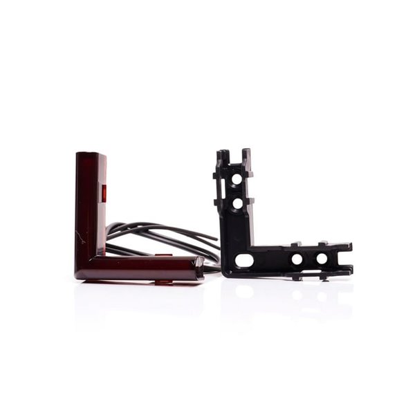 Luz de posición trasera de esquina LED roja, W280 BLACK 56x56, 40cm cable, 3W, R148