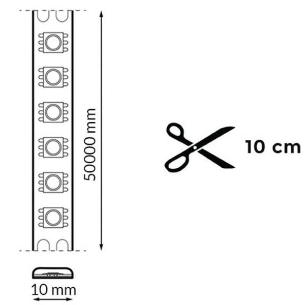 Medidas Tira LED 220V AC PROSTRIP SMD2835 12W/m IP65 – Enlazable hasta 50m | CRI90 Regulable TRIAC