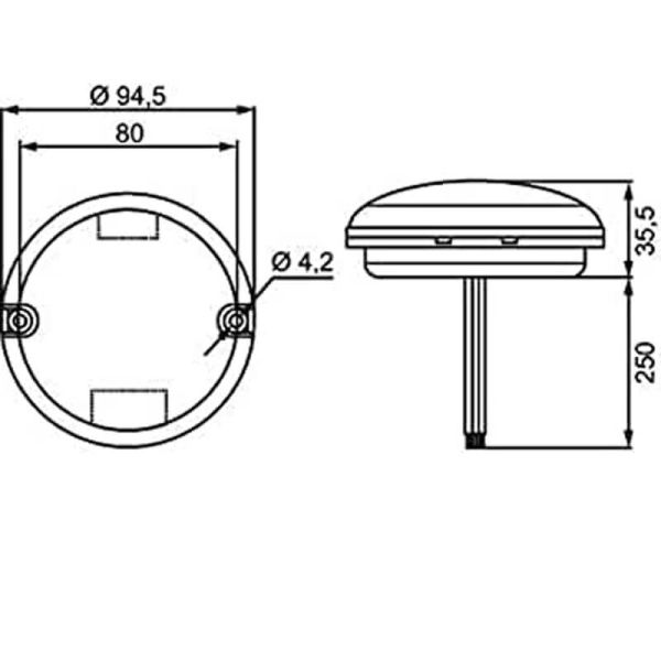 Feu de recul LED HELLA VALUEFIT Ø 95 mm 12/24 V – IP67 1,5 W – Montage arrière - AR - 2ZR 357 028-041