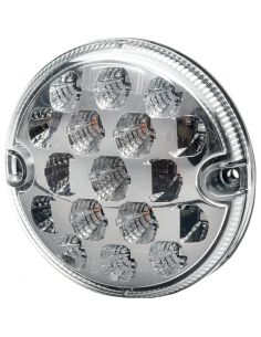 Piloto Trasero LED redondo tulipa transparente 95x36mm 12/24V – Freno, Posición e Intermitente – 2SD 357 028-001 R1 S1 2a