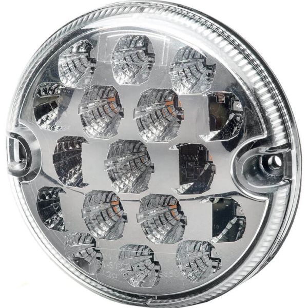 Piloto Trasero LED redondo tulipa transparente 95x36mm 12/24V – Freno, Posición e Intermitente – 2SD 357 028-001 R1 S1 2a