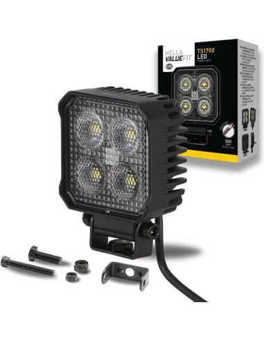 Hella Value Fit TS1700 1700Lm 12V 24V Mini Luz de Trabalho LED Quadrada com Cabo 1GA 357 110-002