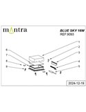 Plafón cielo azul LED empotrable BLUE SKY 30x30, 16W 4200K 1280Lm, simula claraboya, blanco