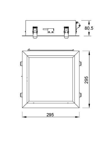 Plafón cielo azul LED empotrable BLUE SKY 30x30, 16W 4200K 1280Lm, simula claraboya, blanco