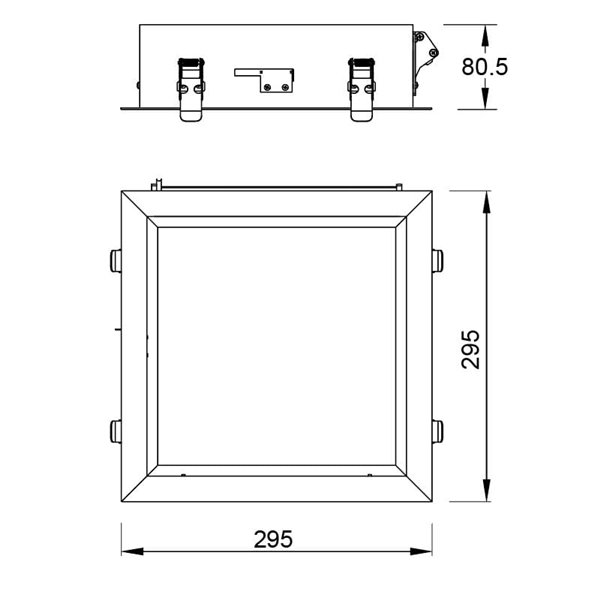 Plafón cielo azul LED empotrable BLUE SKY 30x30, 16W 4200K 1280Lm, simula claraboya, blanco