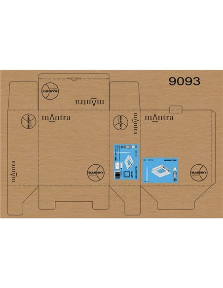 Plafón cielo azul LED empotrable BLUE SKY 30x30, 16W 4200K 1280Lm, simula claraboya, blanco