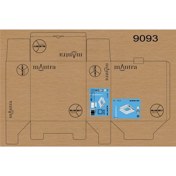 Plafonnier LED encastré BLUE SKY 30x30, 16W 4200K 1280Lm, simulant une lucarne, blanc