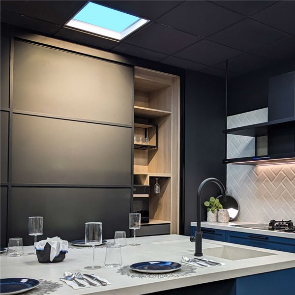 Plafón cielo azul LED empotrable BLUE SKY 30x30, 16W 4200K 1280Lm, simula claraboya, blanco