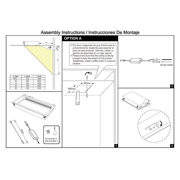 Plafonnier LED encastré BLUE SKY 60x30, 35W 4200K 29750Lm, simulant une lucarne, blanc