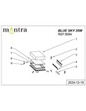 Plafón cielo azul LED empotrable BLUE SKY 60x30, 35W 4200K 29750Lm, simula claraboya, blanco
