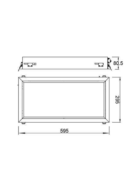 Plafón cielo azul LED empotrable BLUE SKY 60x30, 35W 4200K 29750Lm, simula claraboya, blanco