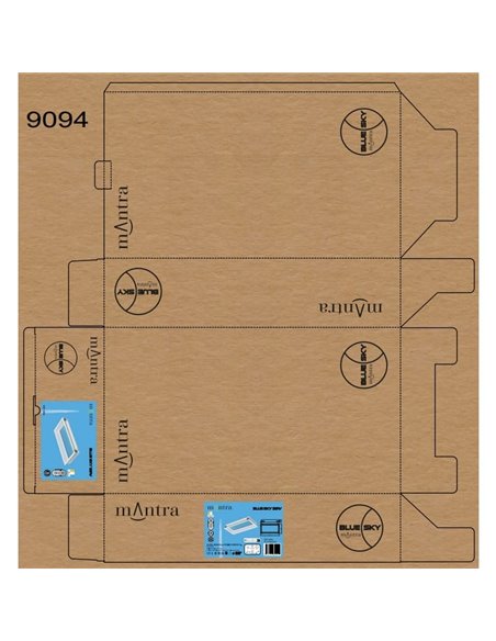 Plafón cielo azul LED empotrable BLUE SKY 60x30, 35W 4200K 29750Lm, simula claraboya, blanco