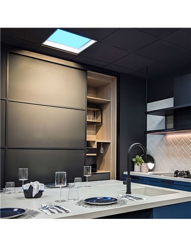 Plafón cielo azul LED empotrable BLUE SKY 60x30, 35W 4200K 29750Lm, simula claraboya, blanco